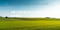刘鹏五星体育主持人(五星体育节目表直播表)